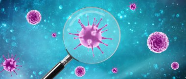 Coronavirüs ve karantina kavramını durdurun. 3 boyutlu tıbbi illüstrasyon