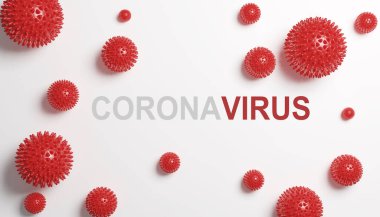Coronavirüs ve karantina kavramını durdurun. 3 boyutlu tıbbi illüstrasyon