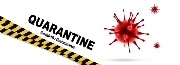 Coronavirüs Karantina Kavramını Durdurun Boyutlu Tıbbi Illüstrasyon — Stok fotoğraf