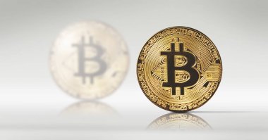 Kripto para birimi konsepti. Bitcoin döviz kurlarındaki eğilimler. Bitcoin 'in yükselişi ve düşüşü.