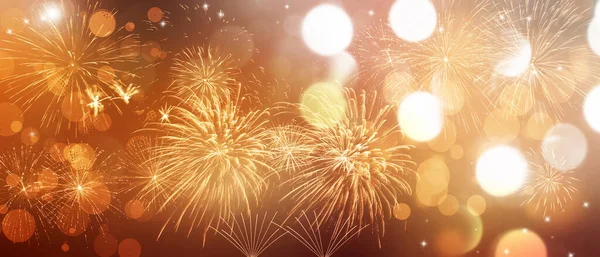 Fuochi Artificio Colorati Con Sfondo Bokeh Capodanno Celebrazione Astratto Sfondo — Foto Stock