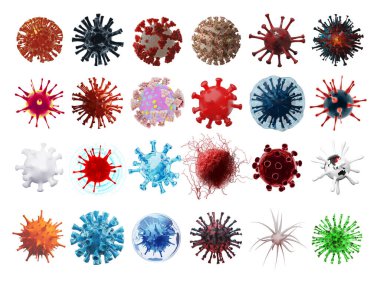 Coronavirüs ve karantina kavramını durdurun. 3 boyutlu tıbbi illüstrasyon