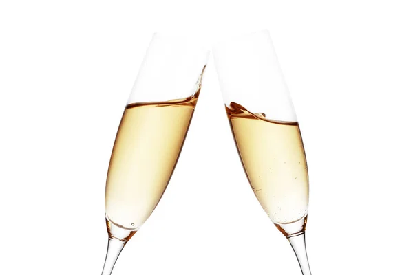 Bicchieri Champagne Con Spruzzi Concetto Tema Celebrativo — Foto Stock