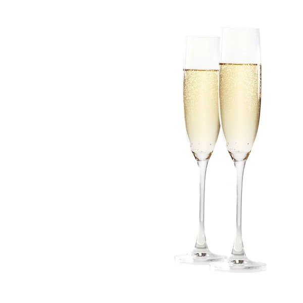 Glasögon Champagne Med Stänk Firande Tema Koncept — Stockfoto