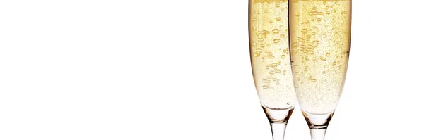 Bicchieri Champagne Con Spruzzi Concetto Tema Celebrativo — Foto Stock