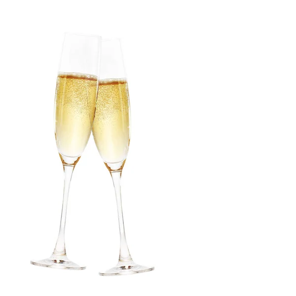 Bicchieri Champagne Con Spruzzi Concetto Tema Celebrativo — Foto Stock