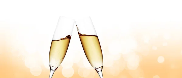 Bicchieri Champagne Con Spruzzi Concetto Tema Celebrativo — Foto Stock