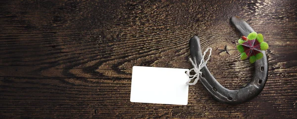 馬蹄形と運の概念 聖パトリックの日カード — ストック写真