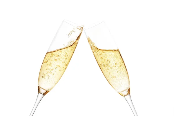 Bicchieri Champagne Con Spruzzi Concetto Tema Celebrativo — Foto Stock