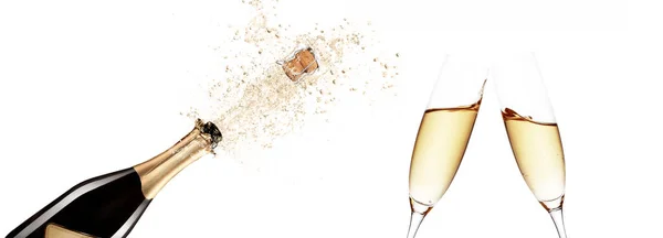 Ochelari Șampanie Stropire Concept Tematic Sărbătoare — Fotografie, imagine de stoc