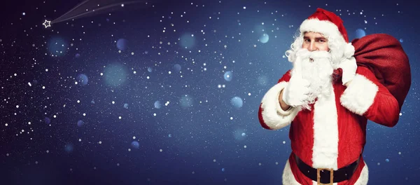 Tarjeta Felicitación Feliz Navidad Concepto Diseño Santa Claus —  Fotos de Stock