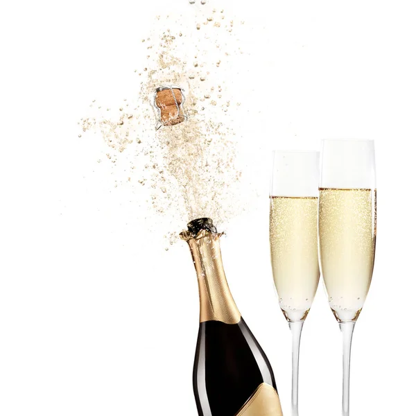 Glasses Champagne Splash Celebration Theme Concept — Stock Photo, Image