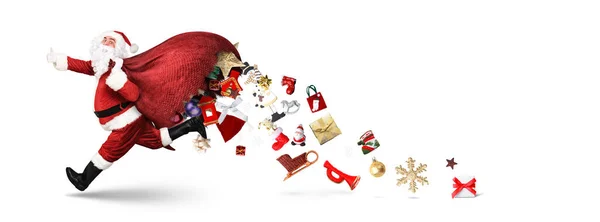 Boldog Karácsonyi Üdvözlőlapot Mikulás Design Koncepció — Stock Fotó