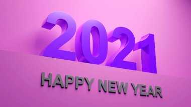 Yeni yıl festivali için yaratıcı tasarım konsepti. 3B illüstrasyon