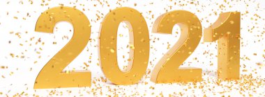 Yeni yıl festivali için yaratıcı tasarım konsepti. 3B illüstrasyon