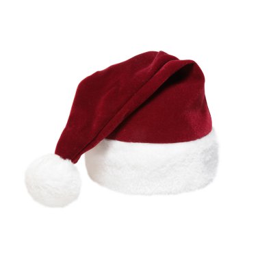 Noel Baba Şapkası. Kostüm. Mutlu noel konsepti tebrik kartı