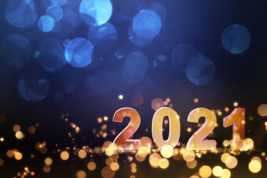 Yeni yıl festivali için yaratıcı tasarım konsepti. 3B illüstrasyon