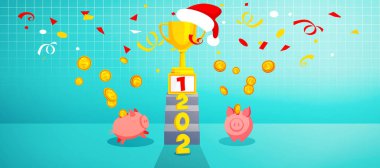 2021 yılı için yaratıcı tasarım konsepti. 3B illüstrasyon