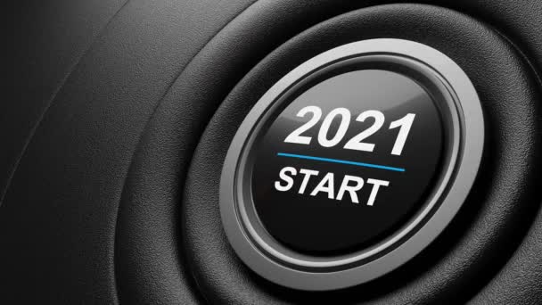 2021 Pressione Botão Iniciar Conceito Ano Novo Vídeo — Vídeo de Stock