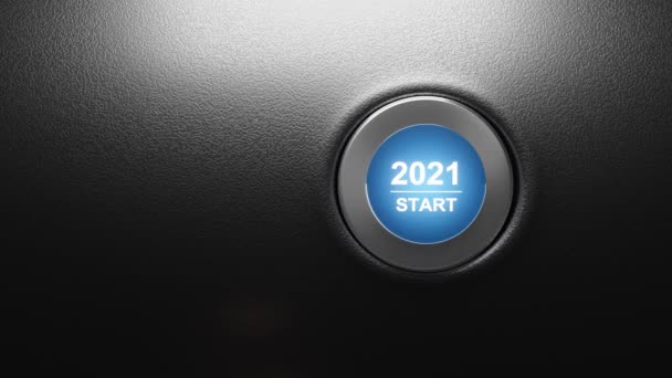 2021 Натисніть Кнопку Пуск Концепція Нового Року Відео — стокове відео