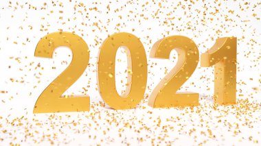 Yeni yıl festivali için yaratıcı tasarım konsepti. 3B illüstrasyon