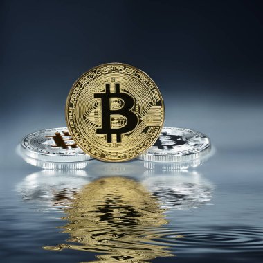 Kripto para birimi konsepti. Bitcoin döviz kurlarındaki eğilimler. Bitcoin 'in yükselişi ve düşüşü.