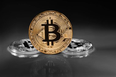 Kripto para birimi konsepti. Bitcoin döviz kurlarındaki eğilimler. Bitcoin 'in yükselişi ve düşüşü.