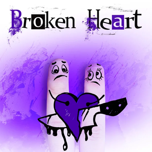 Heartbreak Concept Broken Heart Separation Divorce Illustration — Stock Photo, Image
