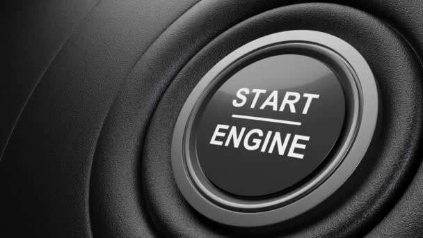 Pressione Botão Motor Inicie Conceito Carro Vídeo — Vídeo de Stock
