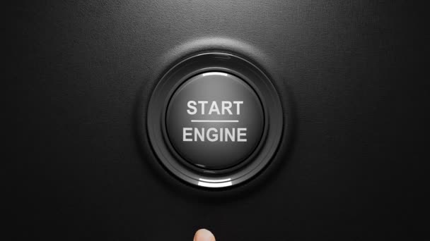 Pulse Botón Del Motor Arranca Concepto Del Coche Vídeo — Vídeos de Stock