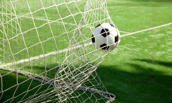 Jogo Futebol Tradicional Com Uma Bola Couro — Fotografia de Stock