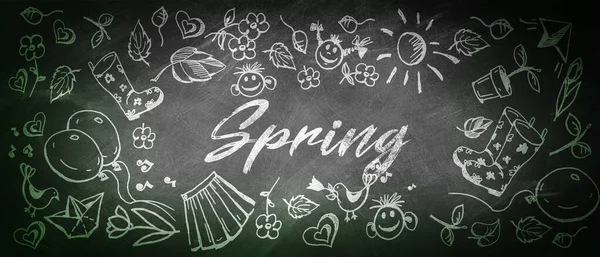 Spring Dekorativní Nápis Písmeny Creative Spring Concept — Stock fotografie