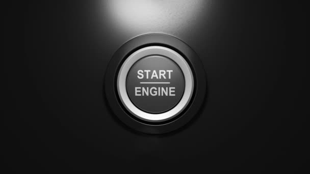 按下引擎按钮启动汽车概念 3D视频 — 图库视频影像