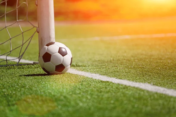 Jogo Futebol Tradicional Com Uma Bola Couro — Fotografia de Stock