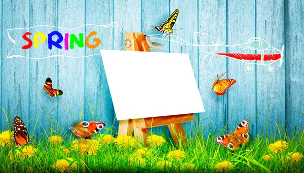 Spring Dekorativní Nápis Písmeny Creative Spring Concept — Stock fotografie