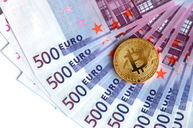 Kripto para birimi konsepti. Bitcoin döviz kurlarındaki eğilimler. Bitcoin 'in yükselişi ve düşüşü.