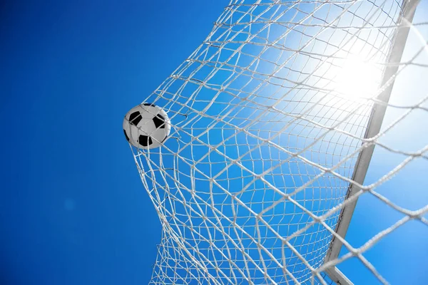 Jogo Futebol Tradicional Com Uma Bola Couro — Fotografia de Stock