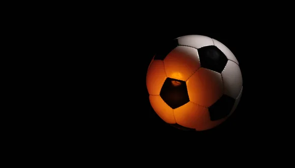 レザーボールと伝統的なサッカーゲーム — ストック写真