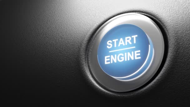 Press Engine Button Start Car Concept Video — Stock Video