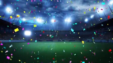 Futbol stadyumu arenası. Futbol konsepti. 3d canlandırma