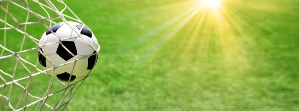 Traditional Soccer Game Leather Ball — Stock Photo, Image