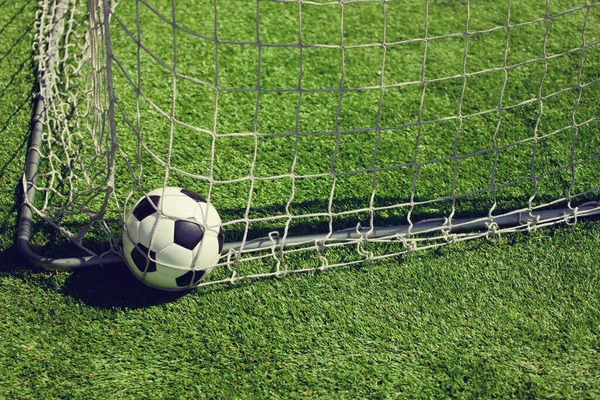 Jogo Futebol Tradicional Com Uma Bola Couro — Fotografia de Stock