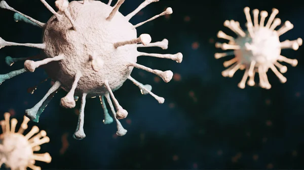 Dangerous corona virus, SARS pandemic risk concept. 3D illustration