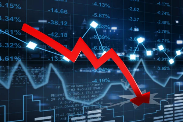 Gráficos Que Representan Caída Del Mercado Valores Ilustración —  Fotos de Stock