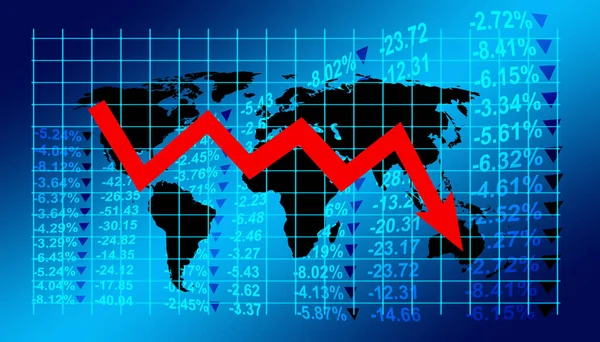 Gráficos Representando Queda Mercado Ações Ilustração — Fotografia de Stock