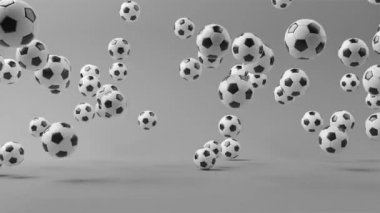 Gerçekçi futbol topu. Futbol konsepti. 3d döngü canlandırması