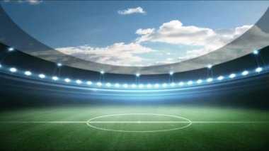 Futbol stadyumu arenası. Futbol konsepti. 3d canlandırma
