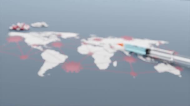 医疗注射器接种地球 3D视频 — 图库视频影像