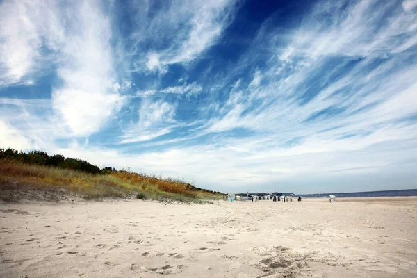 Praia Mar Báltico Com Dunas Vista Para Mar Fundo Férias — Fotografia de Stock