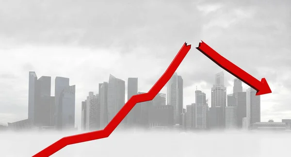 Graphs representing the stock market crash. 3d illustration